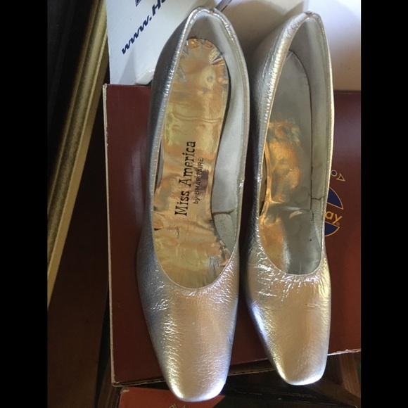 silver vintage heels